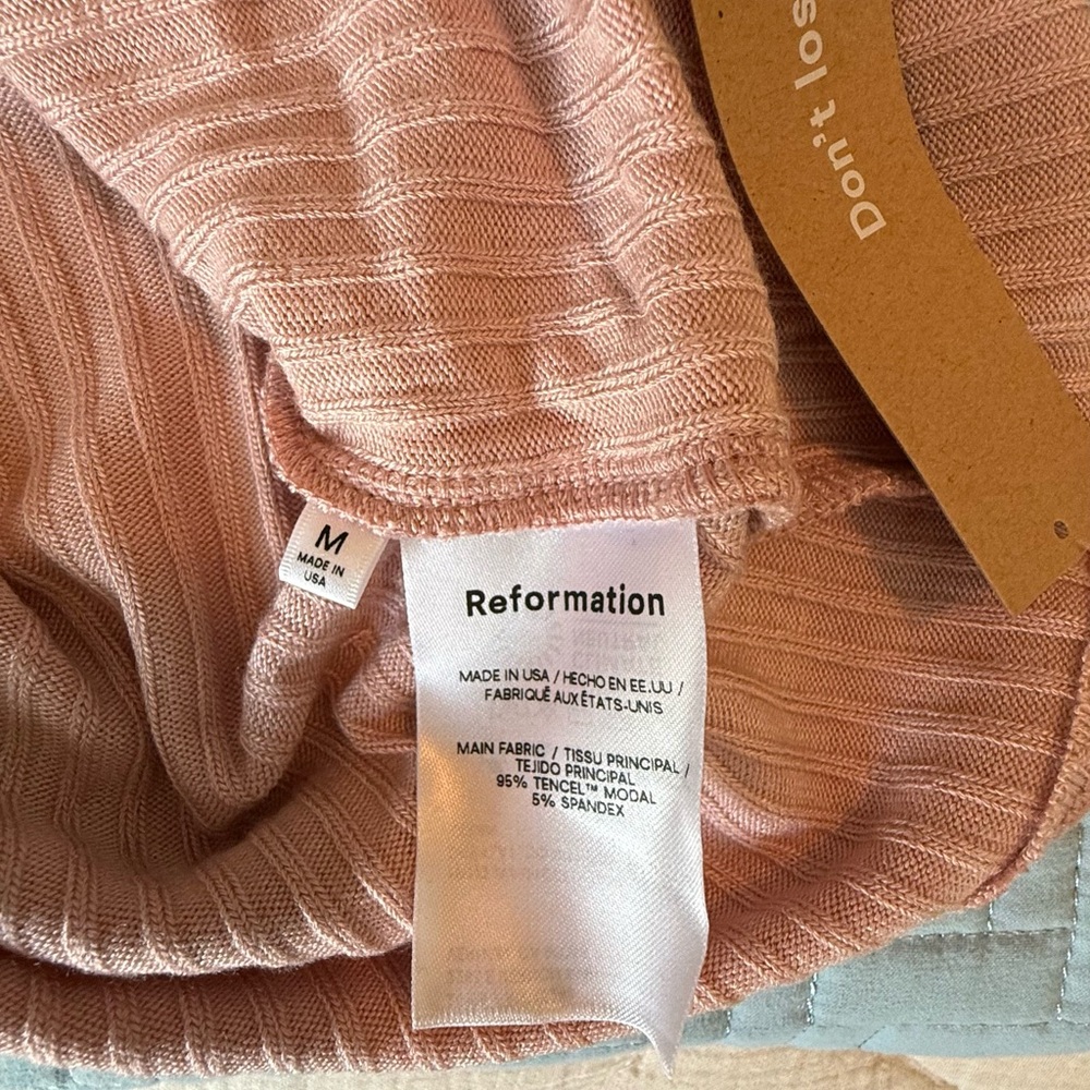 Reformation Pink Ribbed Top - Picture 4 of 4